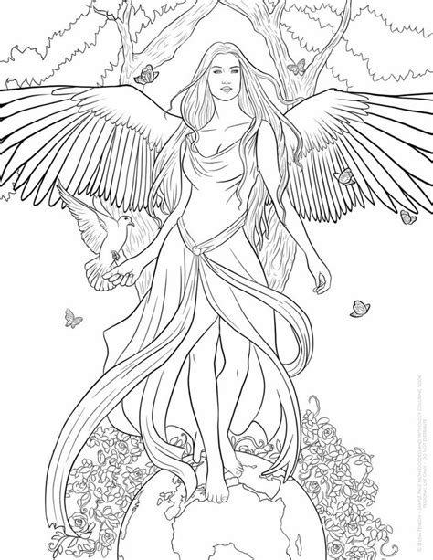 This coloring page was created as part of angel messenger's mother earth project as a dedication to gaia, goddess of the earth itself. 146 best Goddess Coloring Pages for Adults images on ...