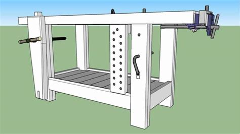 The best time to install the vise is now, while the leg is free of the bench. Roubo Workbench - Free Woodworking Plan.com