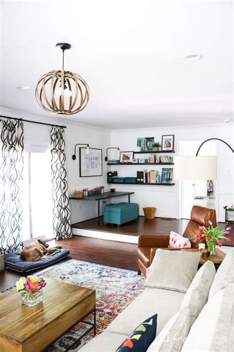 Jamie hord, founder of horderly utilize empty wall space. Colorful Family Room Updates | Family room colors, Kid ...