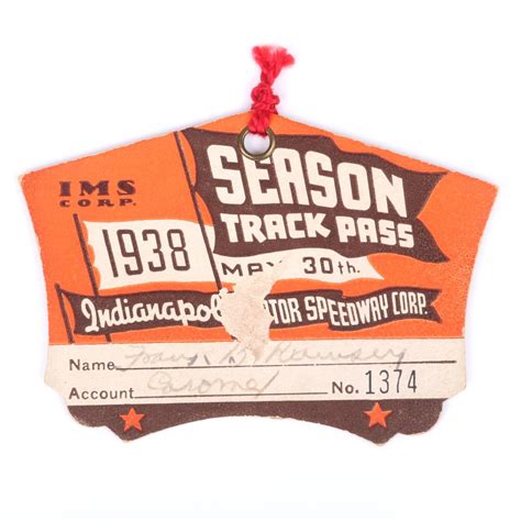 The 1953 indy 500 marked the first time the race was covered from start to finish, with the only breaks coming for commercials. Lot - 1938 Indianapolis 500 Track Pass