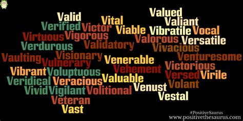 This article also has positive adjectives and negative adjectives lists which are composed of words that describe the favorable and unfavorable qualities of a person, event or. Positive adjectives that start with V | Positive ...