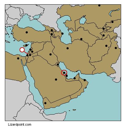 See if you can beat your friend's high score. Test your geography knowledge - Middle East: capital cities quiz | Lizard Point