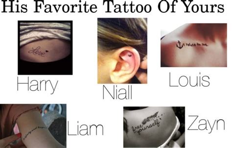 The one direction boys were reports on twitter show pictures of zayn and louis' new matching tatts. "His Favorite Tattoo....1D" by louis-tomlinson-madd liked on Polyvore | Tattoos, Louis tomlinson ...