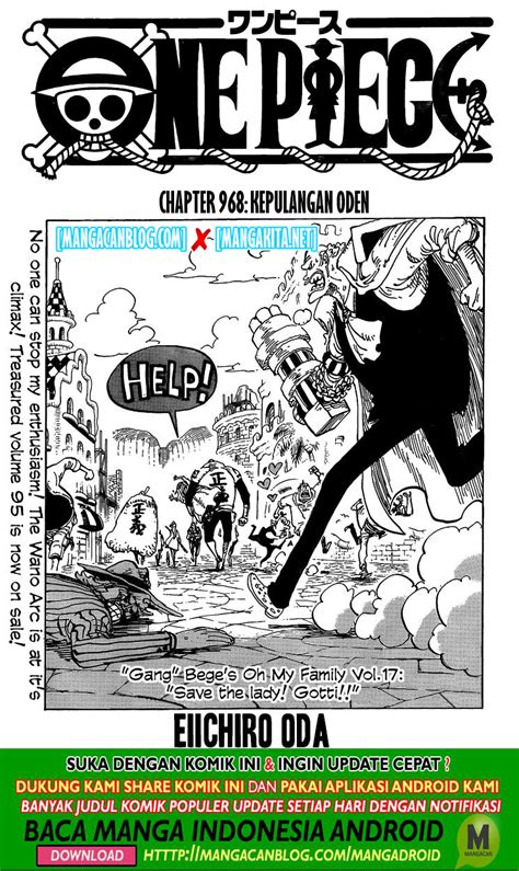 Wan pīsu) is a japanese manga series written and illustrated by eiichiro oda. Komik One Piece Chapter 968.5 Bahasa Indonesia - KomikIndo