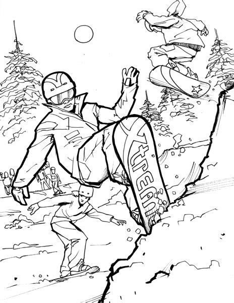 These snowboarding color pages provide hours fun for kids. the blog: August 2008 | Cool coloring pages, Cat coloring ...