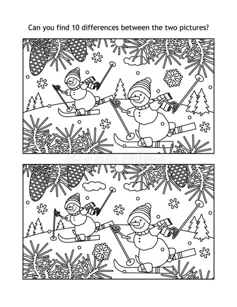These programs will scan the picture and will find the area in the image these objects can be put so that it becomes very difficult to find these objects. Skiing Snowmen Find The Differences Visual Puzzle And ...
