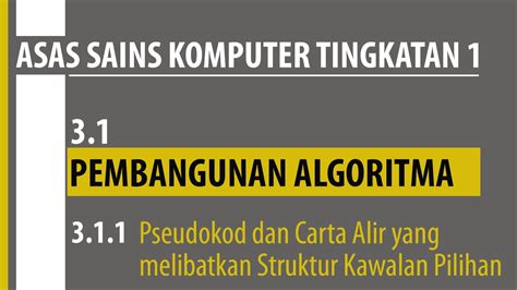 Ask t4 1.4.1 struktur kawalan pilihan. Pseudokod dan carta alir dalam struktur kawalan pilihan ...