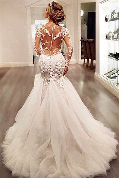 Topconsumerreviews.com reviews and ranks the 7 best wedding dress stores available today. Long Sleeve Lace Mermaid Wedding Dresses, See Through Long ...