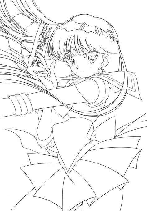 Sailor saturn in her original uniform. Sailor Mars | Sailor moon coloring pages, Sailor moon crafts