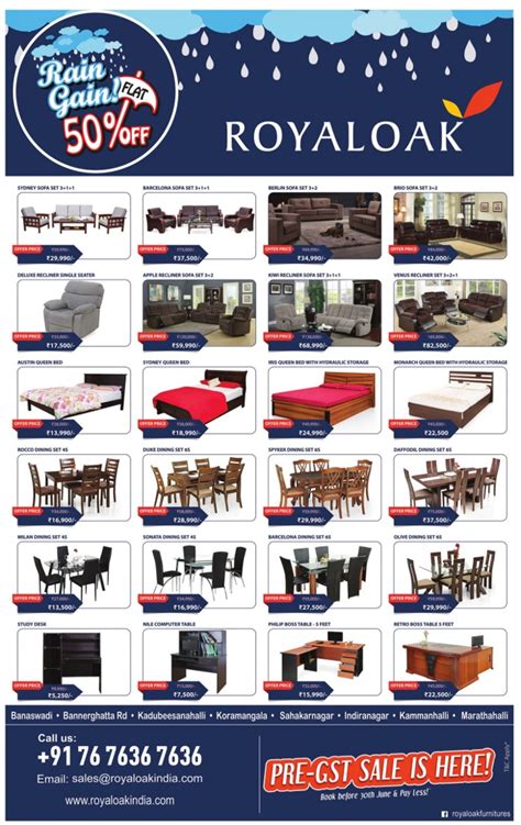 Huge range of customisable sofas, beds and mattresses at unbelievably low prices. Royal Oak Furniture - Sale / Bangalore | SaleRaja