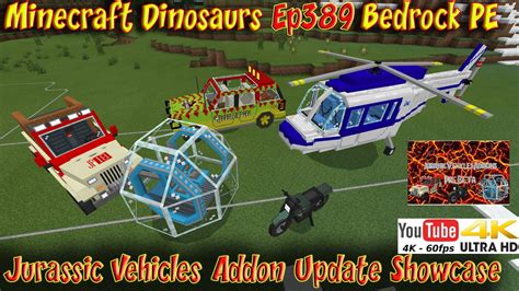 The main idea of the dino mod is to add of the dinosaurs to the world of minecraft pocket edition. Jurassic Vehicles Addon Showcase Updated 4K 60FPS ...