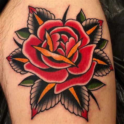 Rose flower tattoo designs have been around for years and they were originally favorites among bikers, prisoners and bad girls during the time when tattoos where only favored by a few groups. Classic rose done @boldwillhold.tattoo ...#samuelebriganti ...