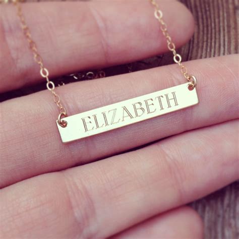 ENGRAVED NECKLACE bar necklace engraved engraved by 