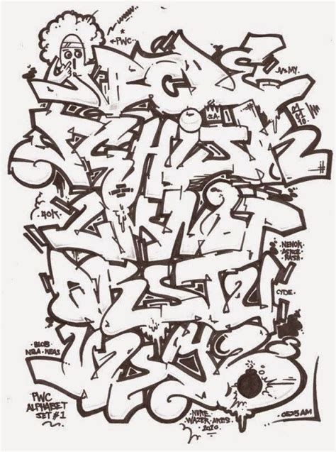 Grafiti, gambar grafiti nama, huruf, 3d keren, membuat tulisan nama grafiti keren, proses pembuatan grafiti dari mulai sketsa hingga jadi keren. contoh grafiti huruf keren tahun baru | Alfabet huruf ...