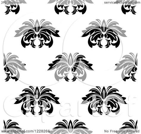 Folksy floral wallpaper in black and white from the simply farmhouse collection by york wallcoverings. Clipart of a Seamless Black and White Floral Background Pattern - Royalty Free Vector ...