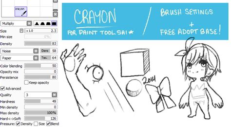 My pen won't draw smooth anymore! Crayon for SAI by Serofall | Sai brushes, Drawing tutorial ...