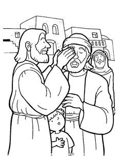 As jesus and his disciples, together with a large crowd, were leaving the. Jesus Blind Man Coloring Page | Bible | Pinterest | Sunday ...