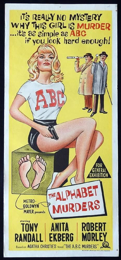 The three victims each had alliterative names and the killings became known as the 'double initial' or 'alphabet' murders. THE ALPHABET MURDERS Original Daybill Movie Poster Agatha ...