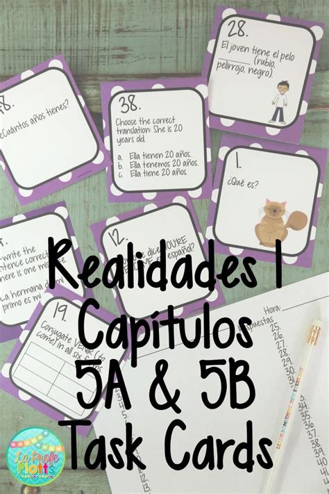 Realidades 3 communication workbook realidades 2 communication workbook prentice hall realidades 2: 48 Realidades 1: Capítulos 5A & 5B Task Cards | Spanish ...