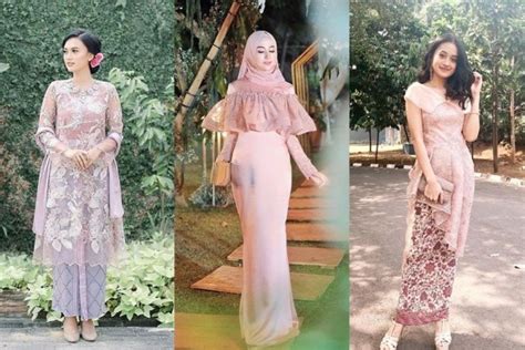 Model rok nya sebagai bawahan juga jadi apik karena kain polosnya itu. 10 Inspirasi Model Kebaya Brokat Modern Terbaru 2020