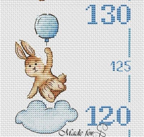 Dimensions counted cross stitch kit, baby elephant birth record personalized baby shower gift, 14 count ivory aida, 7'' x 5''. Bunny growth chart counted cross stitch pattern PDF Baby ...