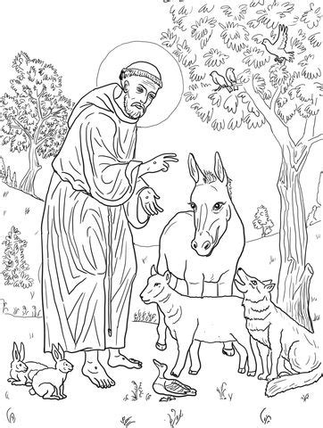 Giovanni di pietro di bernardone, st. St. Francis of Assisi Coloring page | Free Printable ...