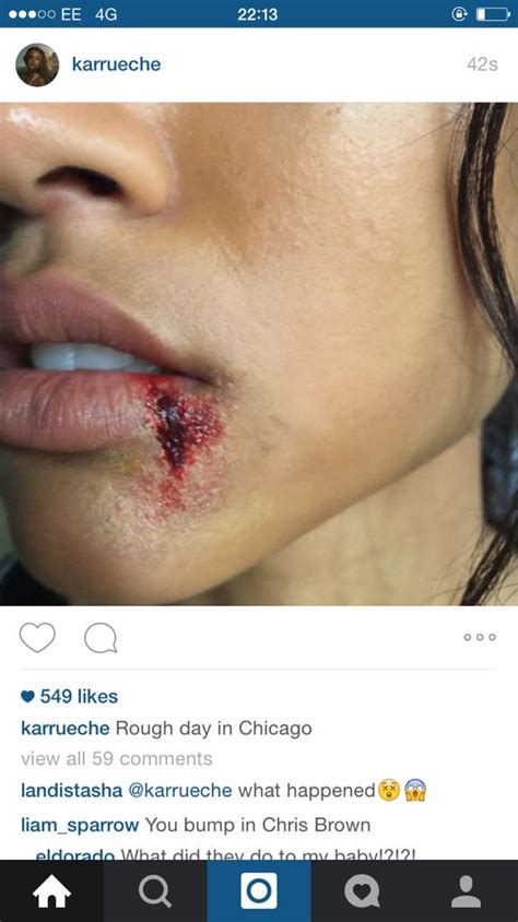 There was always this creepster standing outside like he was waiting for me to leave. Aisha: Karrueche Tran Posts Photo Of Herself With Bloodied ...