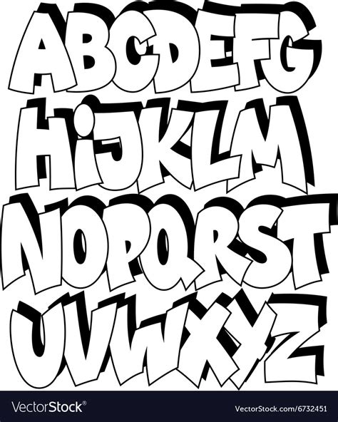 You choose text, style and colors. Cartoon comic graffiti font alphabet Royalty Free Vector