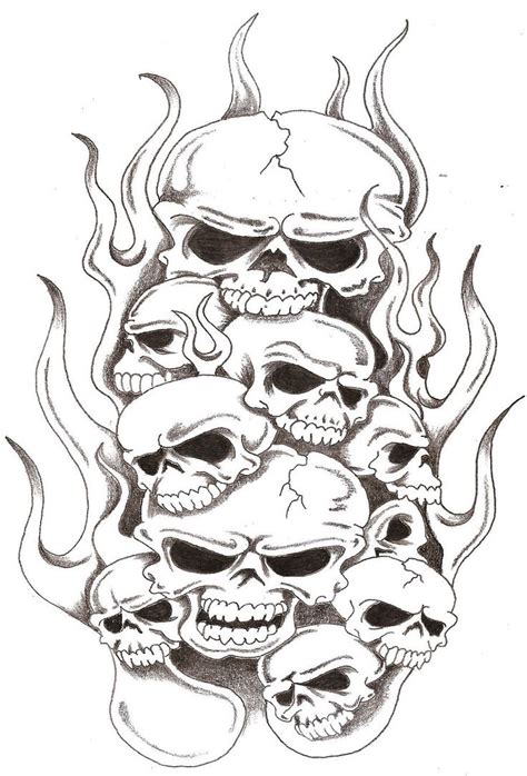 Stencil simple flaming skull drawing. 23 best images about Flaming Skull Tattoos on Pinterest ...