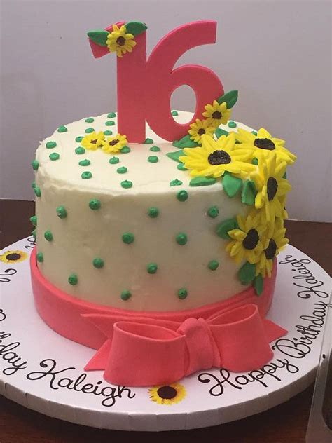 Take an incredibly healthful sunflower kernel; sweet 16 flower cake | Cake, Desserts, Flower cake