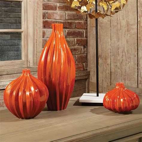 Not sure where to start? Global Views Squash Vase Orange XLg