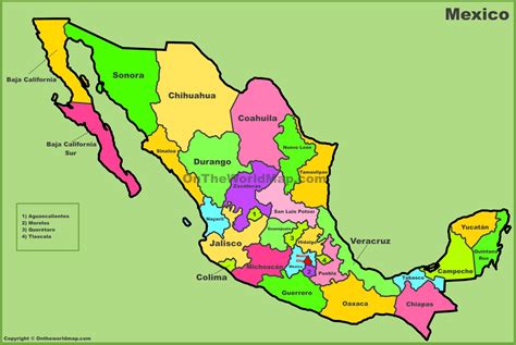 The territorial boundaries of mexico were affected by presidential and imperial decrees. Mexico states map