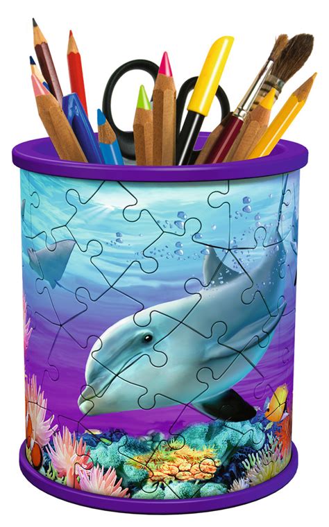 Once you have reached a stopping point in your puzzle, roll it up or place it in its own storage unit to preserve your work for another day! Pencil Holder - Underwater, 54 Pieces, Ravensburger ...