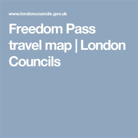 Maybe you would like to learn more about one of these? Freedom Pass travel map | London Councils | Travel maps ...