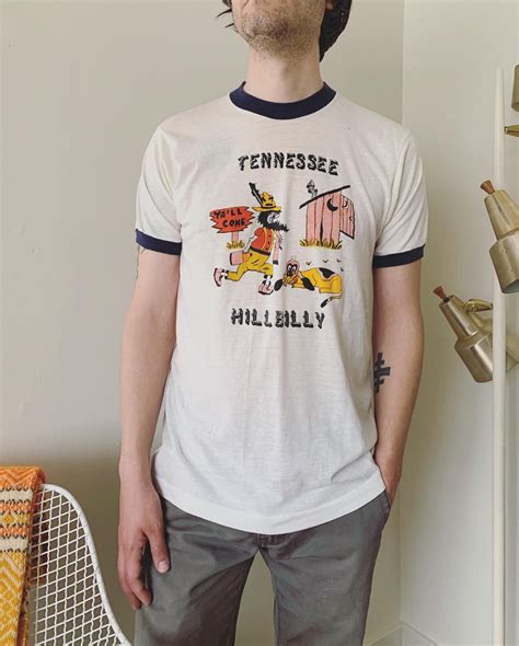 70s Tennessee Hillbilly Ringer Tee in 2020 | Ringer tee, Mens tshirts, Vintage tees