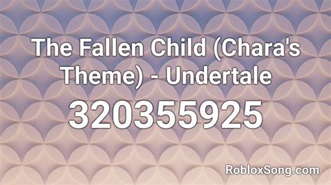Most popular undertale roblox id. The Fallen Child (Chara's Theme) - Undertale Roblox ID ...
