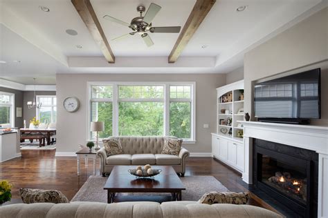 The proper height of the window is very important for comfortable living as it permits the sun and natural air entry from the exact level. Shagbark Residence - Craftsman - Living Room - Milwaukee ...