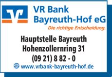 Vr onlinebanking für firmen & vereine. VR Bank Bayreuth-Hof eG in Bayreuth ⇒ in Das Örtliche