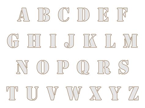 Letter cards, letter tiles, large outline letters, dot marker letters, alphabet charts. 10 Best Free Printable Alphabet Stencil Letters Template - printablee.com