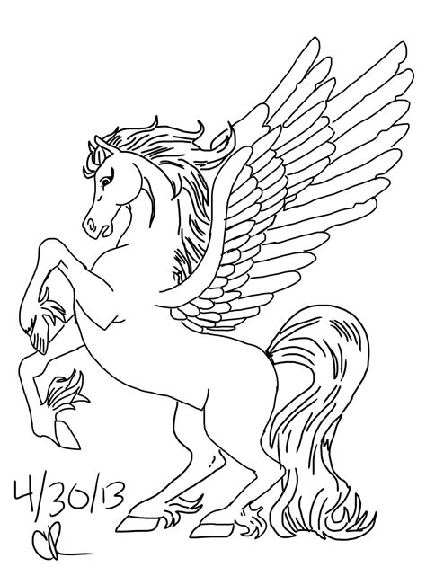 Winged unicorn on a rainbow. Unicorn With Wings Drawing at GetDrawings | Free download