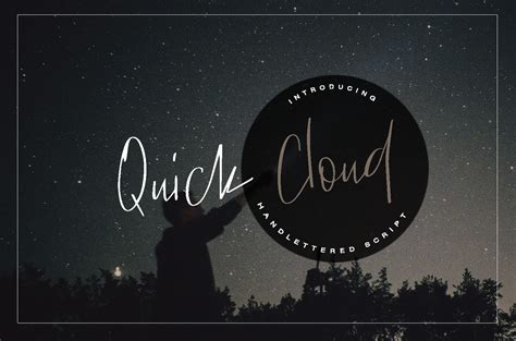 Download quick script font with regular style. Quick Cloud - script font By Tomy James | TheHungryJPEG.com