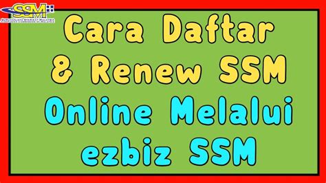 Jom kami akan kongsikan cara daftar ssm secara online. Cara Daftar & Renew SSM Online Melalui ezbiz SSM - YouTube