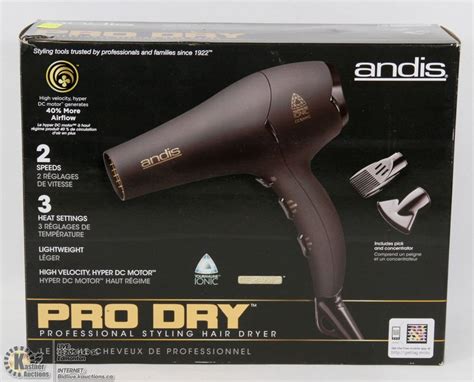 Concentrated nozzle, pick attachment allow for drying and styling versatility. ANDIS PRO DRY PROFESSIONAL STYLING HAIR DRYER
