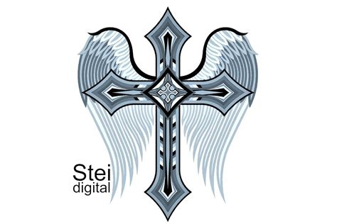 Animal bird symbol emblem insignia seal cross eagle. 3d layered Winged cross Cricut SVG, DXF laser cut files ...