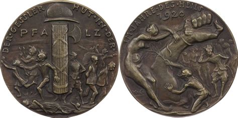 Ein gesslerhut kann vermieden werden, wenn statt auf erzwingung — d.h. Medaille 1920 Deutschland Auf den Gesslerhut in der Pfalz ...