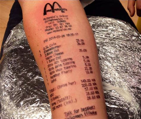 Be ready to party with metallic tattoo sverige like beyonce, ariana grande , sarah jessica parker web are just some of many superstars who uses them. McDonalds-kvitto som tatuering? Varför inte? | Feber / Pryl