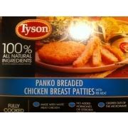 Lightly coat a baking dish or sheet with cooking spray. Tyson Panko Breaded Chicken Breast Patties: Calories ...