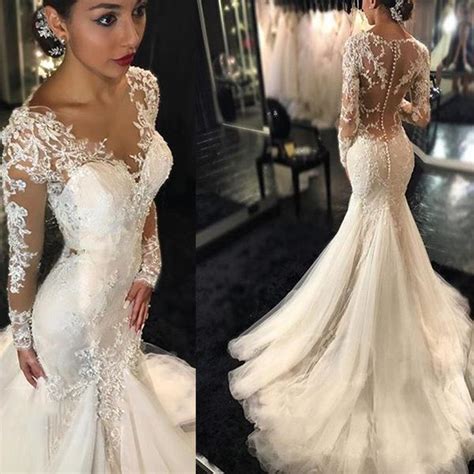 The newest wedding dresses are mostly strapless or have spaghetti straps. Wedding Dresses,bridal gown,see through long sleeve ...