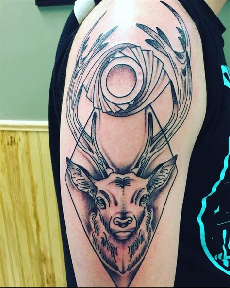 Voted boston's best tattoo and piercing shop, catering to both new and seasoned clientele. A stag with some geometric elements done by the amazing Alicia Thomas at Boston Tattoo Company ...