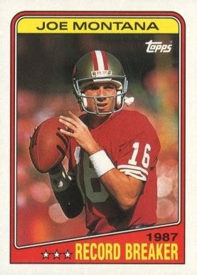 Joe montana is considered one of the best quarterbacks in nfl history. 1988 Topps Joe Montana #4 Football Card Value Price Guide